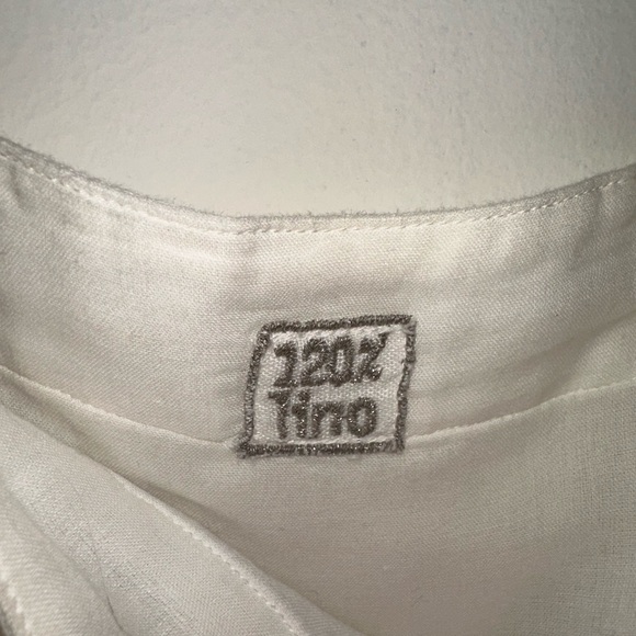 120% Lino White Dress with Silver Sequin Detail 100% Linen Size 12 (EU 44) - Picture 2 of 4